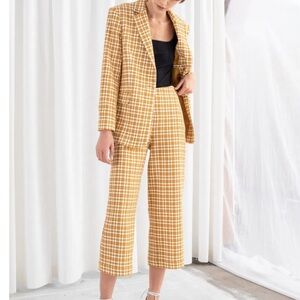 NWOT Paris Atelier & Other Stories Wide Leg Cross Stitch Trousers